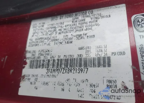 2008 Ford Fusion Se из США, поврежденный, VIN 3FAHP07ZX8R213977